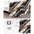 thumbnail image 3 of Abstract Art Bed Skirt King Size 16" Drop Black Gold Gradient Marbling Water Ripple Ruffled Wrap Around Bed Skirts Adjustable Elastic Bedskirt Dust Ruffle for King Size Bed, 3 of 7