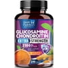 Glucosamine Chondroitin MSM 2100mg - 3X Strength Joint Support Supplement with Glucosamine Sulfate, Turmeric, Boswellia, Quercetin for Cartilage, Flexibility & Mobility, Bottled in USA, 240 Capsules