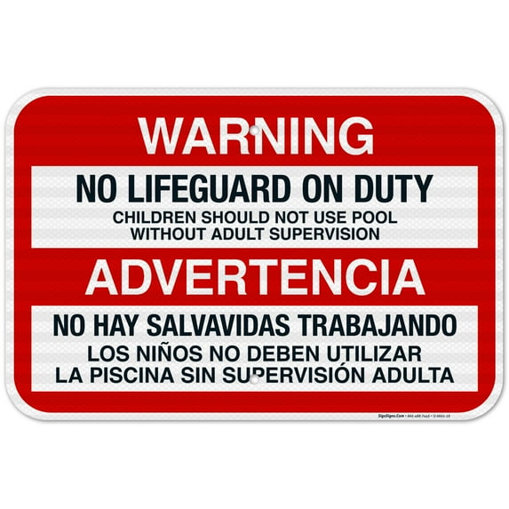 No Lifeguard On Duty Sign, Pool Sign, (SI-6661)