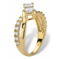 thumbnail image 2 of PalmBeach Jewelry Round Cubic Zirconia 2-Stone Engagement Ring 1.20 TCW in Yellow Gold-Plated or Platinum-Plated Sterling Silver, 2 of 5