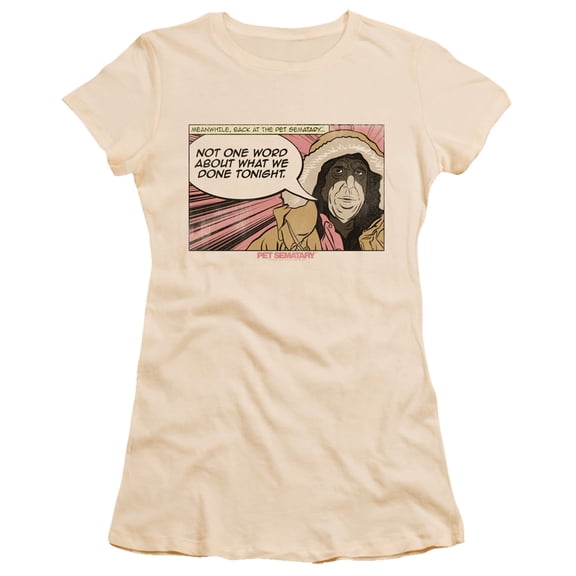 Pet Sematary Not One Word Junior Women's T-Shirt Sheer Cream