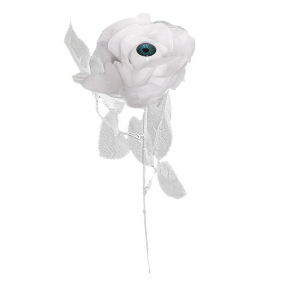 PEIBang 10 Faux Eyeball Roses Halloween Decor 15.35x2.76 Inches Black Red Gothic Artificial Flowers for Party Home Office Decorations