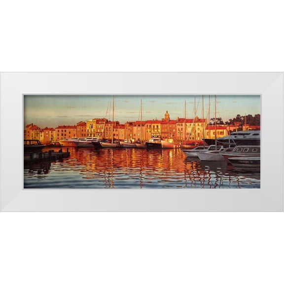 Adamov, Alexey 14x8 White Modern Wood Framed Museum Art Print Titled - Rays by Sunset