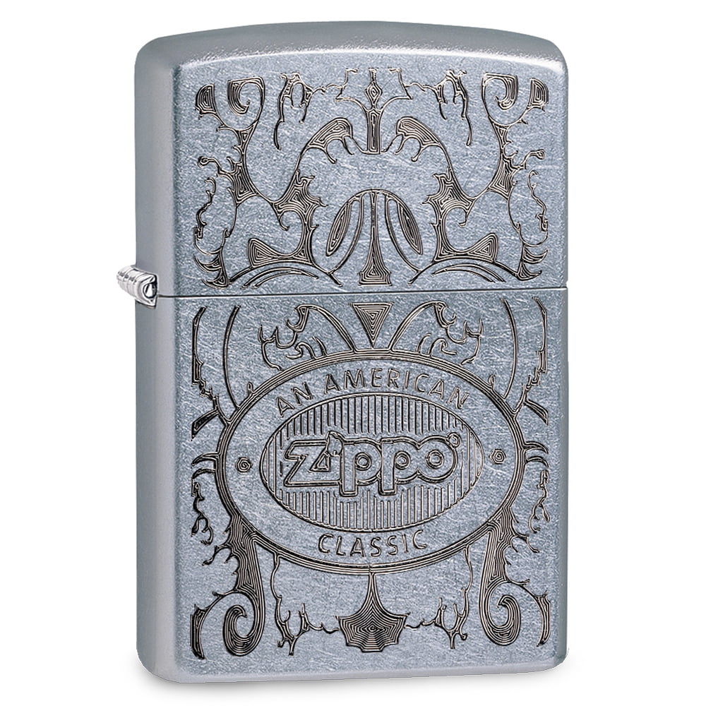 Zippo Street Chrome Stamp Windproof Pocket Lighter
