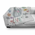 thumbnail image 3 of Polar Bear Soft Flannel Fleece Throw Blanket, Funny Doodle Bear Face with Funny Spring Flowers Kids Nursery Hand Drawn Art, Cozy Plush for Indoor and Outdoor Use, 60" x 80", Multicolor, by Ambesonne, 3 of 6