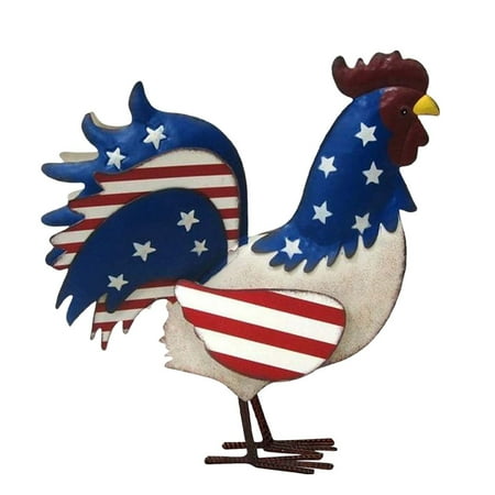 

A Wooden Rooster Pendant With Independence Day Used For Jewelry Making And Home Decoration Stained Glass Window Birds Painted Glass Plaque Hooks for Chandelier Clear Beads Garland Christmas