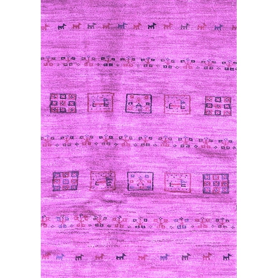 Ahgly Company Indoor Rectangle Abstract Purple Contemporary Area Rugs, 5' x 7'