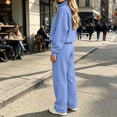 thumbnail image 5 of Teuyenhk Womens Two Piece Sweat Sets Cozy Fleece Lined Sweatsuits Quarter Zip High Neck Pullover with Sweatpants Fashion Athleisure Tracksuit, 5 of 6