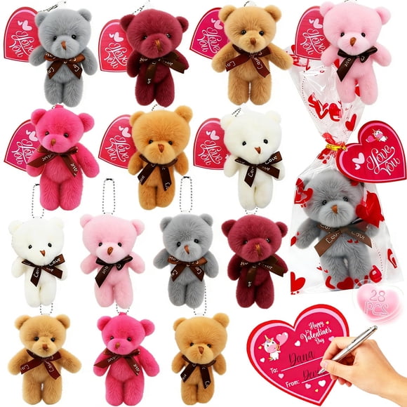 Llavero WODMAZ con forma de oso de peluche, paquete de 28 unidades, para cestas de Pascua