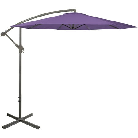 Purple garden and outdoor - Northlight 10ft Offset Outdoor Patio Umbrella with Hand Crank Purple