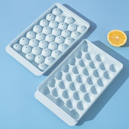 

Ice Cube Trays Silicone - Large Ice Tray Molds for making 33 grid round Ice Cubes for Whiskey