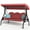 Wine Red, variant on ZZW 3-Seat Porch Swing with Stand and Adjustable Canopy, 800lb Capacity, Removable Cushion