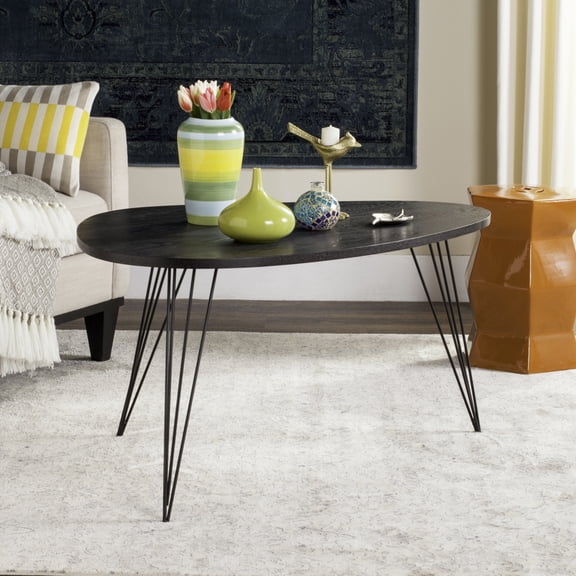 SAFAVIEH Rocco Retro Mid-Century Wood Coffee Table, Black