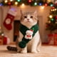 thumbnail image 1 of Bufanda navideña de punto para mascotas, cálida y cómoda, adecuada para perros y gatos pequeños, medianos y grandes. Un accesorio festivo para mascotas para Navidad y uso diario. Una bufanda., 1 of 2