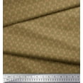thumbnail image 2 of Soimoi Brown Japan Crepe Satin Fabric Dot & Ribbon Ethnic Print Fabric by Yard 42 Inch Wide, 2 of 3