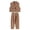 Khaki, variant on Big‑Kids 2‑Piece Suit‑Style Outfit Notched‑Lapel Cropped Vest And Pleated Wide‑Leg Pants Set Size 120‑170