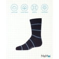 thumbnail image 6 of MeMoi Spacedye Stripe Cotton Blend Crew Sock - Boys - Male, 8-9, Navy, 6 of 8