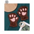 thumbnail image 2 of Luxtrada 1 Pairs Winter Women Claw Paw Plush Mittens Short Fingerless Gloves Half Finger Cat Paw Gloves, 2 of 5