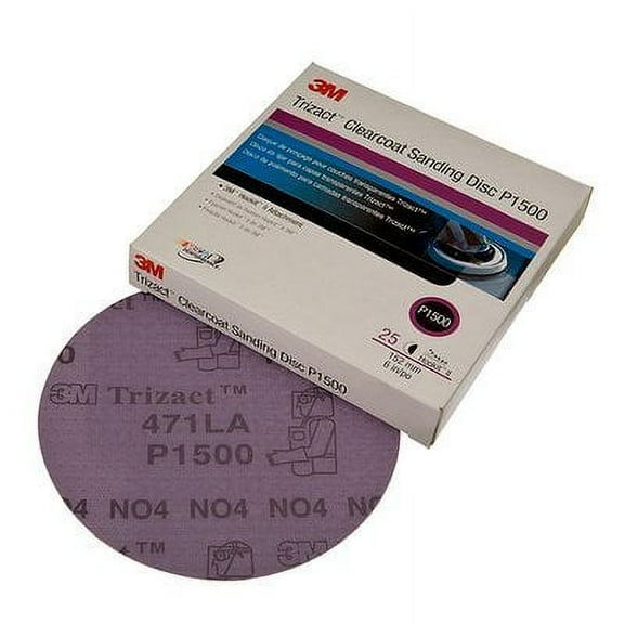 3M 02094 Trizact Hookit 3 Inch P1500 Grit Clear Coat Sanding Disc Automotive
