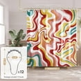 thumbnail image 4 of Colorful Shower Curtain, 72x72 Washable Cloth Modern Abstract Shower Curtains for Bathroom Decor, Fabric Cute Shower Curtain Set with 12 Metal Hooks, Rustic Stall RV Camper Shower Curtain, 4 of 6