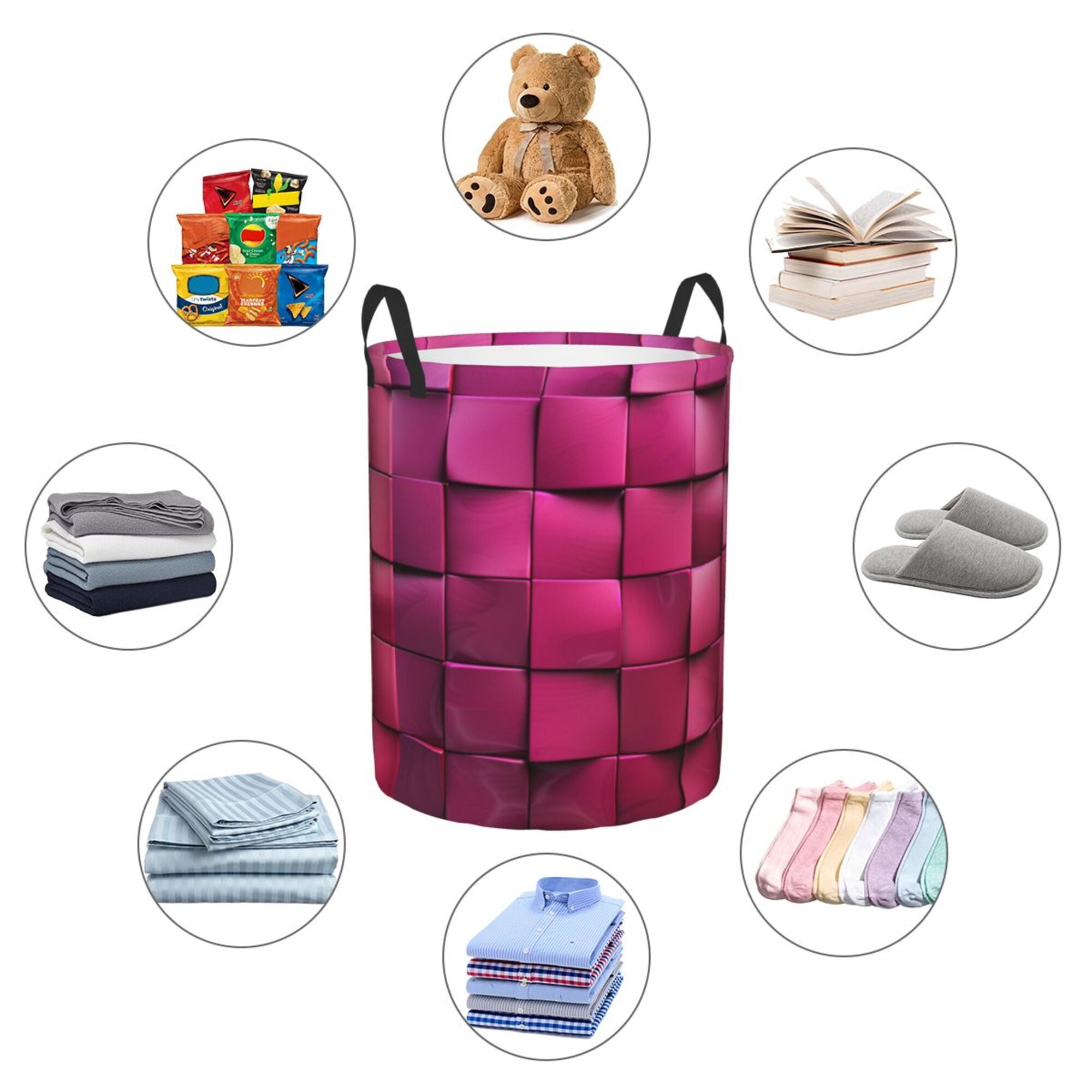 Purple Square Laundry Hamper Medium Storage Basket/Toy Organizer/Dirty Clothes Bucket