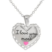 Connections from Hallmark 'I Love You More' Heart Pendant for Girls in Stainless Steel