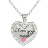 Connections from Hallmark Girls' Stainless Steel "I Love You More" Heart Pendant