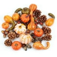 thumbnail image 2 of 50Pcs Thanksgiving Artificial Pumpkins Decorations, Fall Foam Pumpkin and Gourd Fake Maple Leaves Pine Cones Acorns Fall Decor for Autumn Harvest Festival Party Table Centerpieces Supplies, 2 of 9