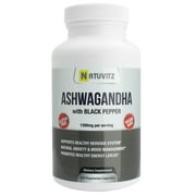NATUVITZ Ashwagandha with Black Pepper 1300mg, Supplement (120 units)
