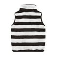 thumbnail image 3 of Hjtefg Kids Sleeveless Stripe Vest, Zip Up Coat with Stand Collar and Pockets, Fall Winter Warm Outerwear for Boys and Girls, Soft Textured Layer Piece,Color: 1-Black Size: 18-24 Months, 3 of 3