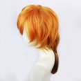 thumbnail image 3 of Peluca para cosplay de capas cortas de color naranja con puntas de color marrón degradado, 3 of 3