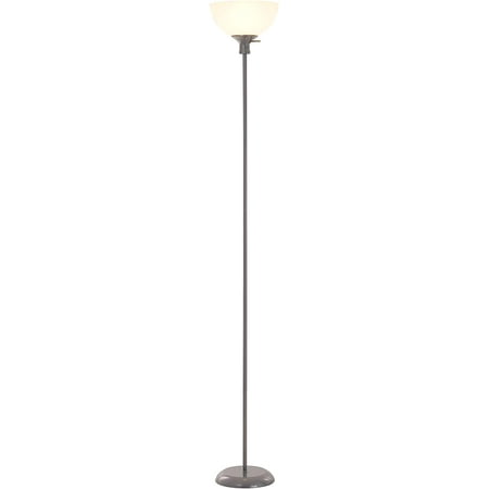 Transitional 3 Way Metal Torchiere Floor Lamp With White Shade 70 75 Silver Classic Canada Way Metal Torchiere Floor Lamp, 3 Way Rotary Switch Floor Lamp