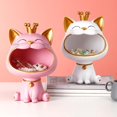 thumbnail image 2 of Ruiboury Lucky Cat Statues Feng Shui Figurine Key Sundries Storage Home Decor White, 2 of 8