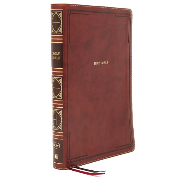 Kjv Thinline Bible Giant Print Leathersoft Brown Red Letter 