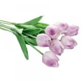 thumbnail image 2 of 12inch Mini Artificial Tulips PU Touch Single Stem Tulip Fake Flower Bouquet Arrangement for Home Party Wedding Decoration 10pcs, 2 of 6