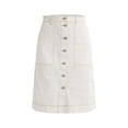 thumbnail image 5 of Free Assembly Women’s Cotton Button Front High Rise Skirt, Sizes 0-18, 5 of 5