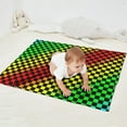 thumbnail image 2 of Rainbow Color Checkered Pattern Blanket,Comfortable Soft Flannel Throw Blanket,All Season,Warm Lightweight Blankets for Sofa Bed Couch Living Room Chair,30"x40", 2 of 4