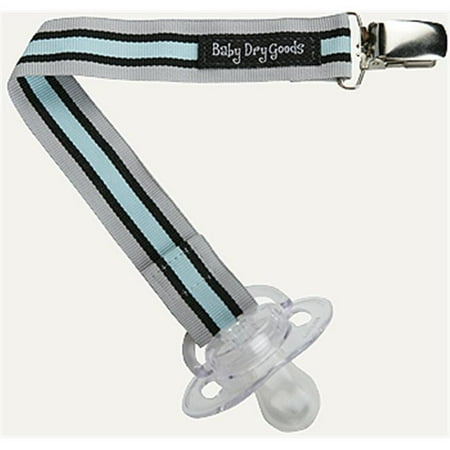 Baby Dry Goods 030-33 Grey-Blue-Black Stripes Pacifier Clip