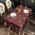 thumbnail image 2 of Red Christmas Snowflake Pattern Rectangle Tablecloth 60"x120",Waterproof Polyester Rectangle Table Cloth, Wipeable Spillproof Polyester Tablecloth for Dining, Camping, Indoor and Outdoor, 2 of 6