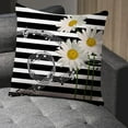 thumbnail image 5 of Throw Pillow Cover Daisy Flower Musical Note Stripe Pattern Home Decor Pillowcase for Sofa 18x18 Inches, 5 of 6