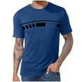 thumbnail image 2 of CYiJun Men's Casual T-Shirt Short Sleeve Regular Fit Crewneck Tee Summer Graphic Tops with Pocket, 2 of 6