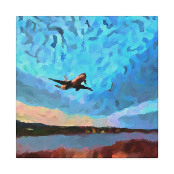 Plane in Flight View - Canvas