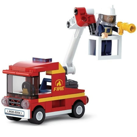 UPC: 0639939930593 | SlubanKids Fire Truck Bucket Truck Building Blocks 82 Pcs set Building Toy Fire Vehicle