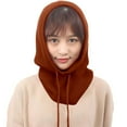 thumbnail image 3 of Uooqdmx Hooded Scarf for Women Christmas Gifts Winter Scarf Winter Accessories for Women Winter Hats for Women Gorros De Frio Para Mujeres Hat with Scarf Attached Brown One Size, 3 of 7