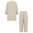 thumbnail image 2 of iiniim Boys Muslim Clothing Kaftan Middle East Youth Embroidered Top with Pants Suit Arabic Wear Khaki 130, 2 of 7