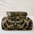 thumbnail image 5 of jejeloiu Spooky Skull Bed Spread Queen,Damask Pattern Queen Coverlet Set For Adults,Gold Black,3-Piece, 5 of 7