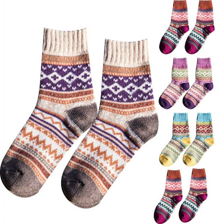 Women Warm Socks Wool Cashmere  Soft Casual Solid Winter Socks
