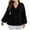 Black, variant on LIaqionyy Women Peplum Blouses Puff Long Sleeve Tie Waist Tops Elegant Business Plus Size Shirts