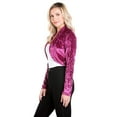 thumbnail image 3 of Fashion Secrets Women's Collarless Velvet Velour Bolero Shrug Cardigan (XX-Large, Mauve), 3 of 5