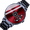 Black with red surface [steel strip], variant on Men's Unique Turntable Quartz Watch, Black Stainless Steel Band, 30M Waterproof, Fashion Wristwatch for Men